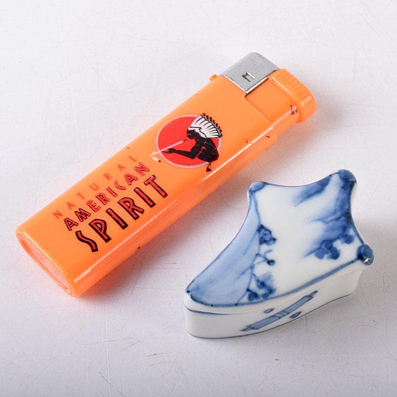 茶道具 西村徳泉造 古染付写 丁字香合 共布共箱 C 8173