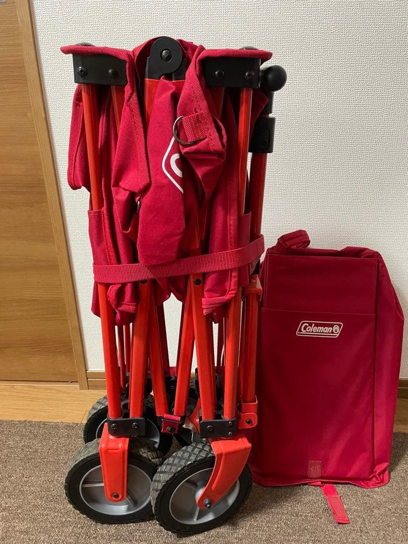 Coleman 折りたたみ式キャリーカート 赤 Coleman コールマン