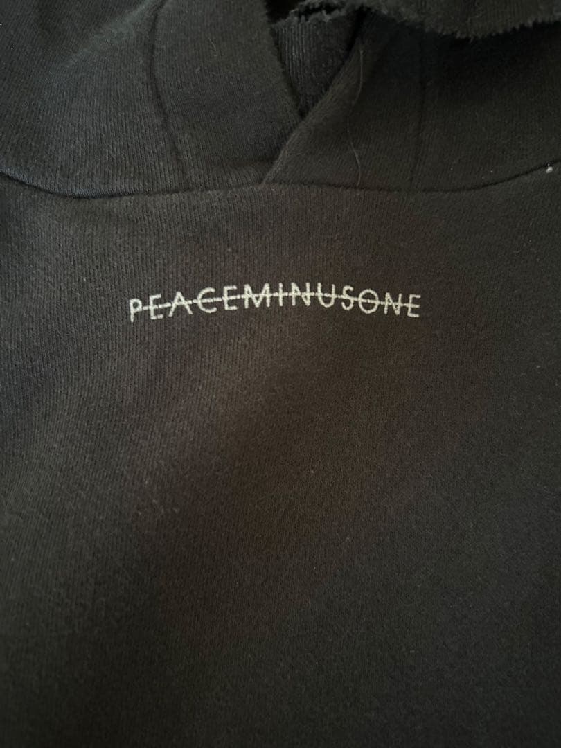 PEACEMINUSONE ブラック フードパーカー
