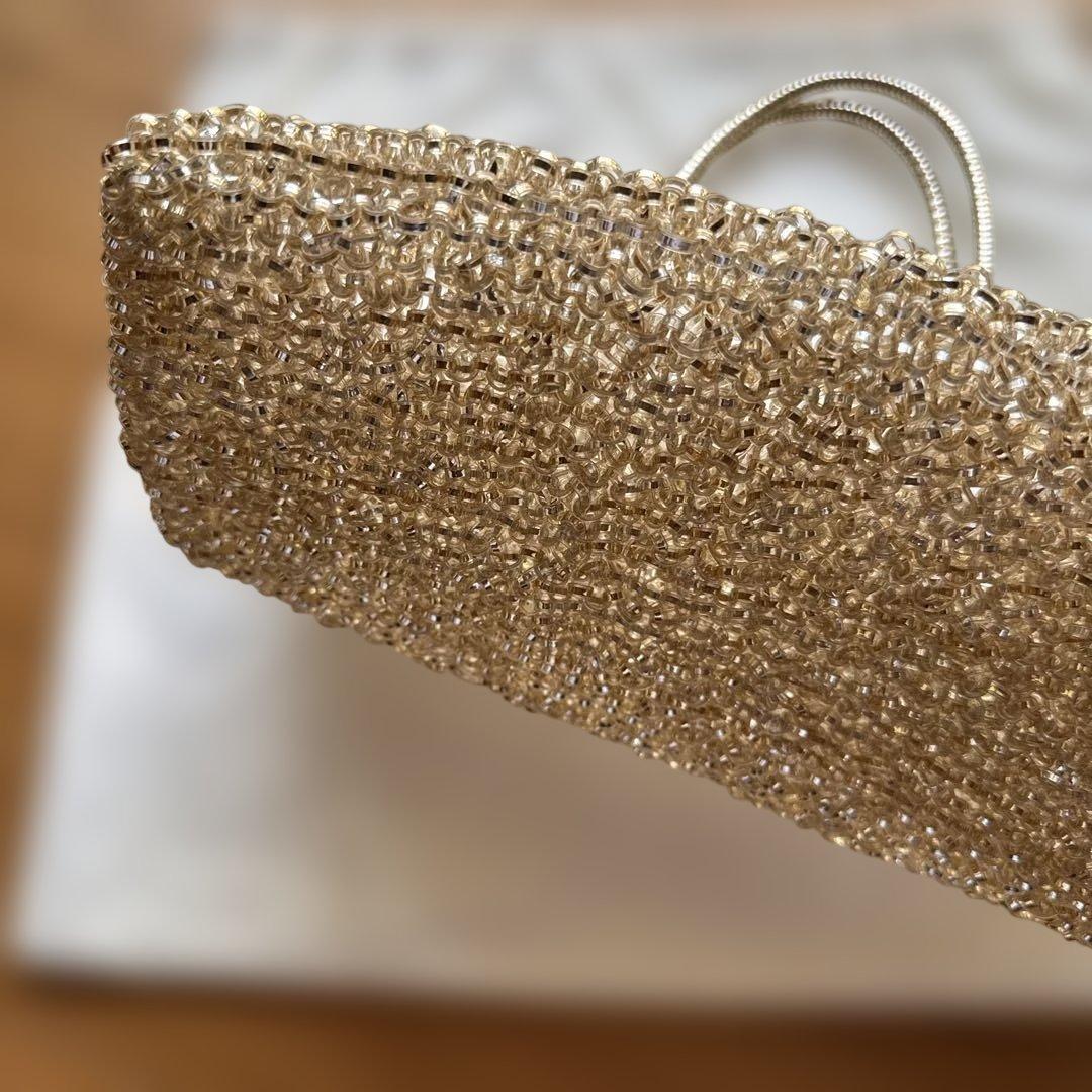 アンテプリマワイヤーバッグスタンダード スクエア ラージ シルバーゴールド