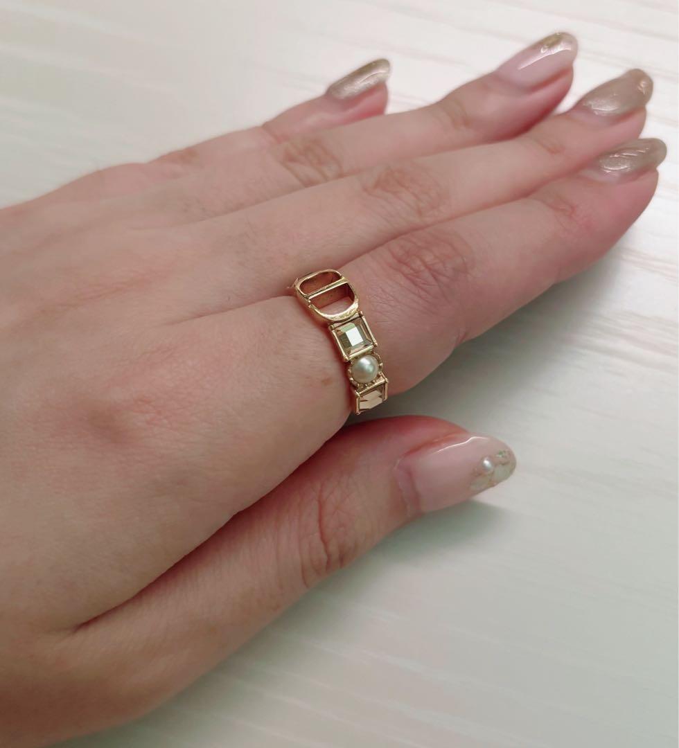 Dior ディオール PETIT CD リング パール クリスタル