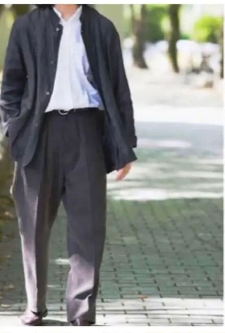 K*A様 COMOLI ピッコロ リネン ヘリンボーン スタンドカラー チャコー