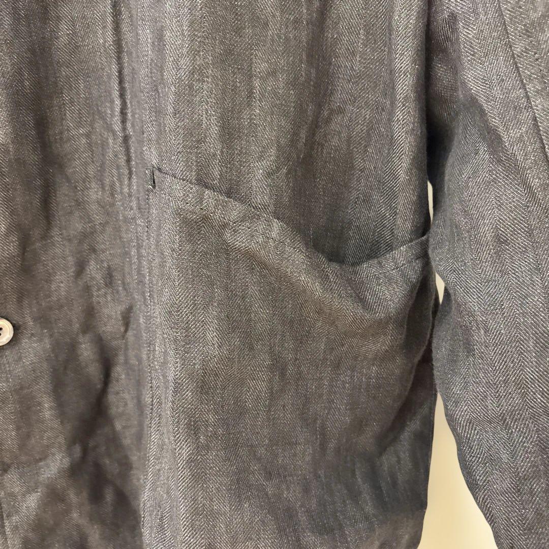 K*A様 COMOLI ピッコロ リネン ヘリンボーン スタンドカラー チャコー