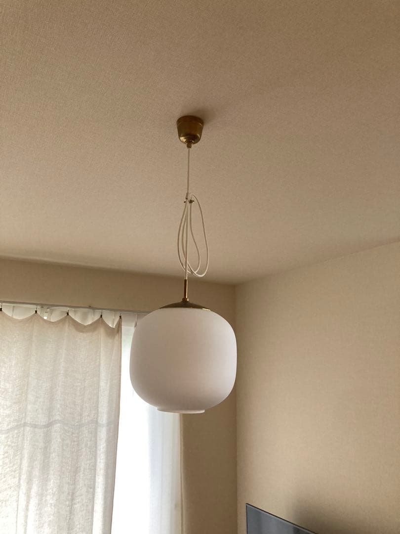 flame marshmallow M/ペンダントライト/乳白ガラス/真鍮