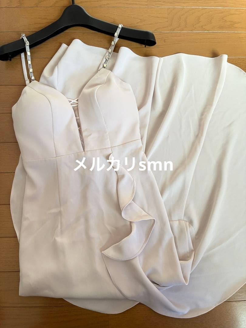 robe de fleurs glossy ロングドレス S ベージュ　シュガー