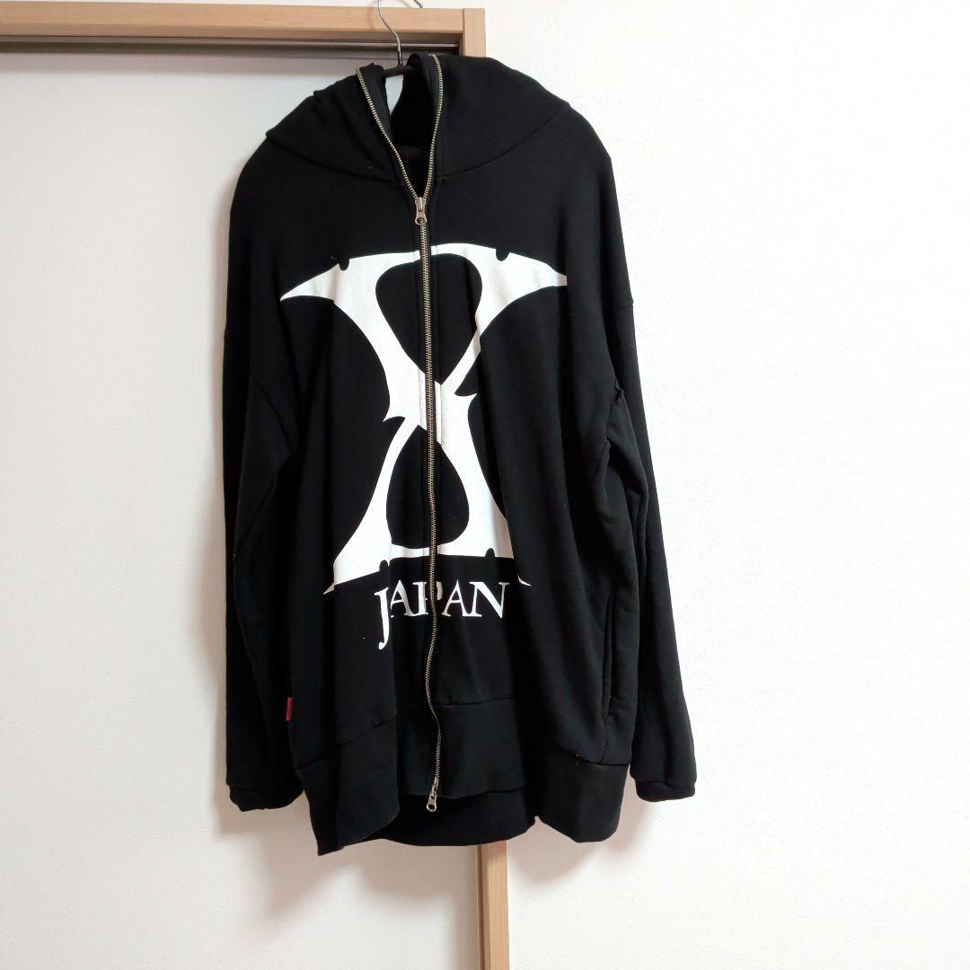 X JAPAN フード付きジップパーカー パーカー メンズ ハイネック ダブルジップ ブルゾン ZIP ビッグフード