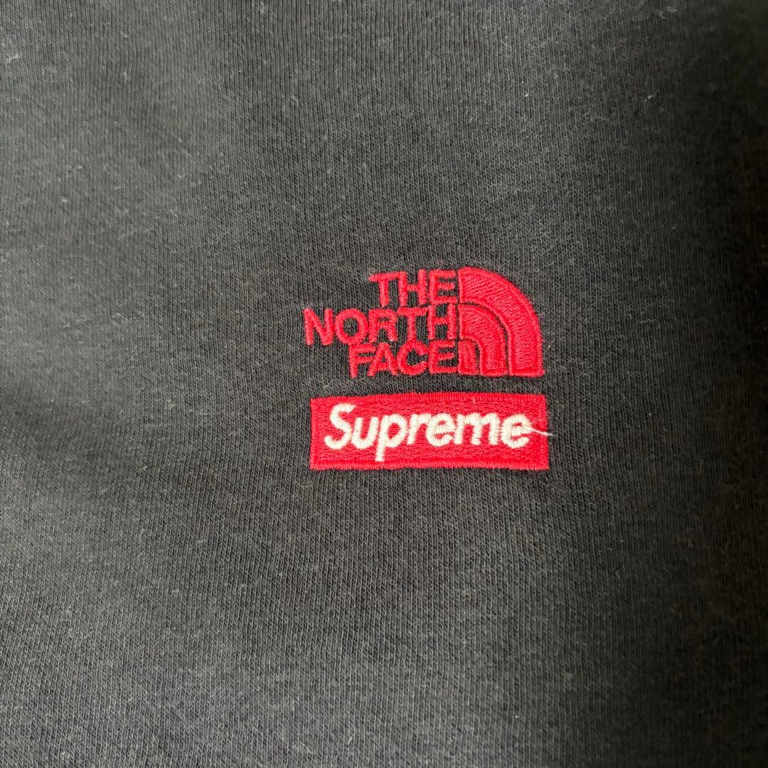 supreme × the north face フーディスウェット　ブラック