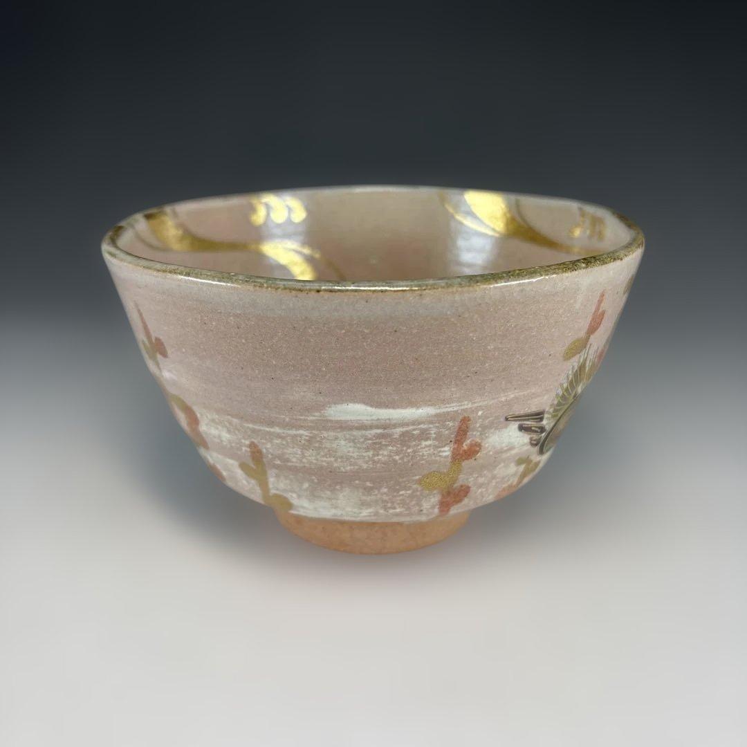 【茶道具】松香造　乾山梅おしどり茶碗（共箱）★送料込★