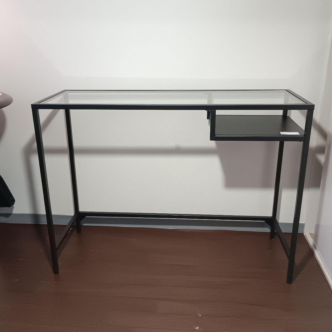 【開封のみ未使用】IKEA ヴィットショー ラップトップテーブル デスク　ガラス