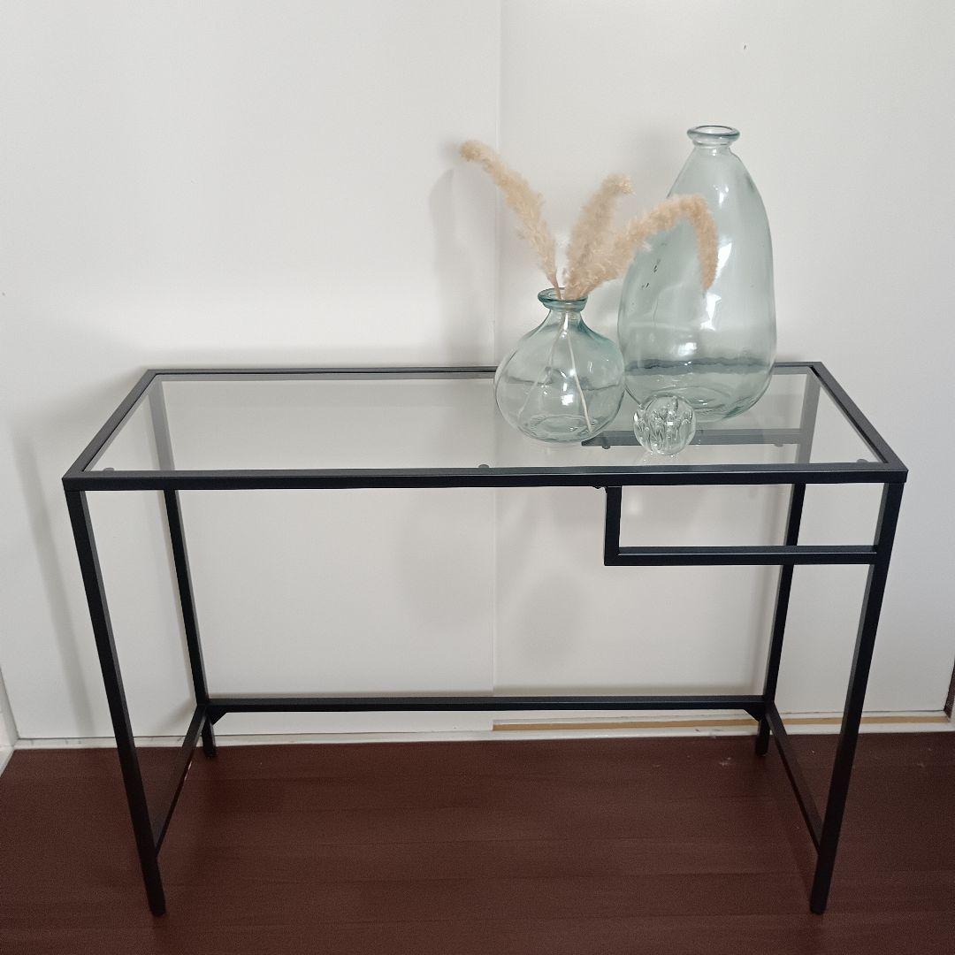 【開封のみ未使用】IKEA ヴィットショー ラップトップテーブル デスク　ガラス