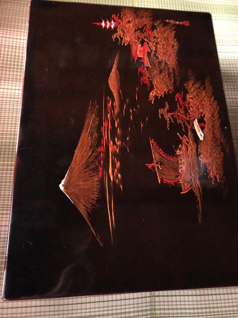 アンティーク家具 座卓 ちゃぶ台 風景画デザイン 豪華 レトロ