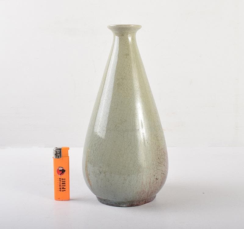 中国　明代　緑釉　嶺果緑瓶　花瓶　C　Ｒ5090