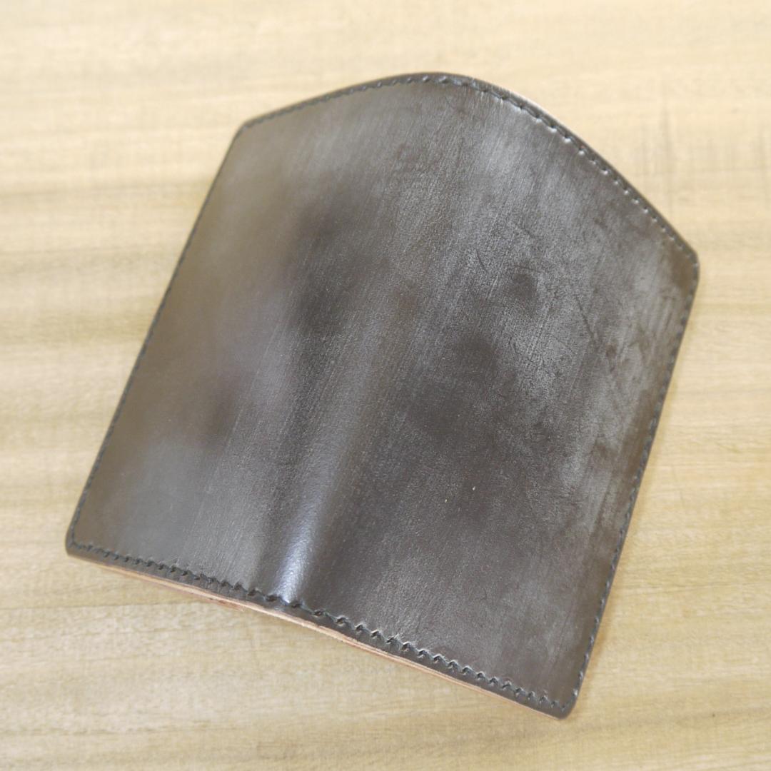 ヌメ革　UKブライドルレザー　セドウィック社　ミドルウォレット　二つ折り　こげ茶