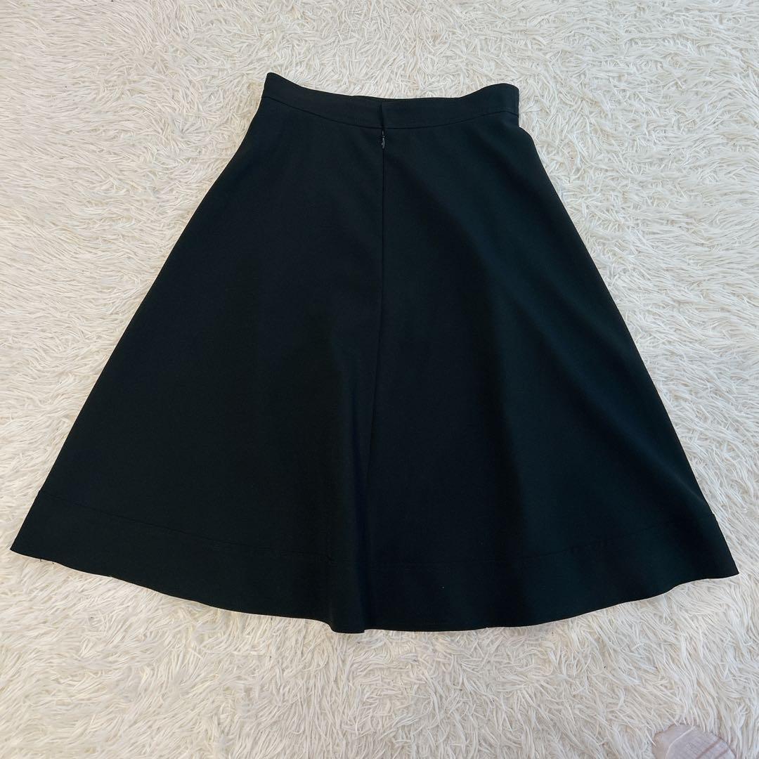 2023年モデル★エムズグレイシー　フレアスカート　パール　リボン　黒　40
