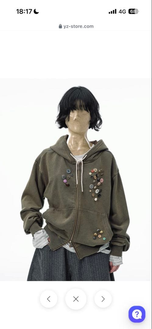 トップス HIROKI TSUZUKI FULL ZIP HOODIE CHARCOAL