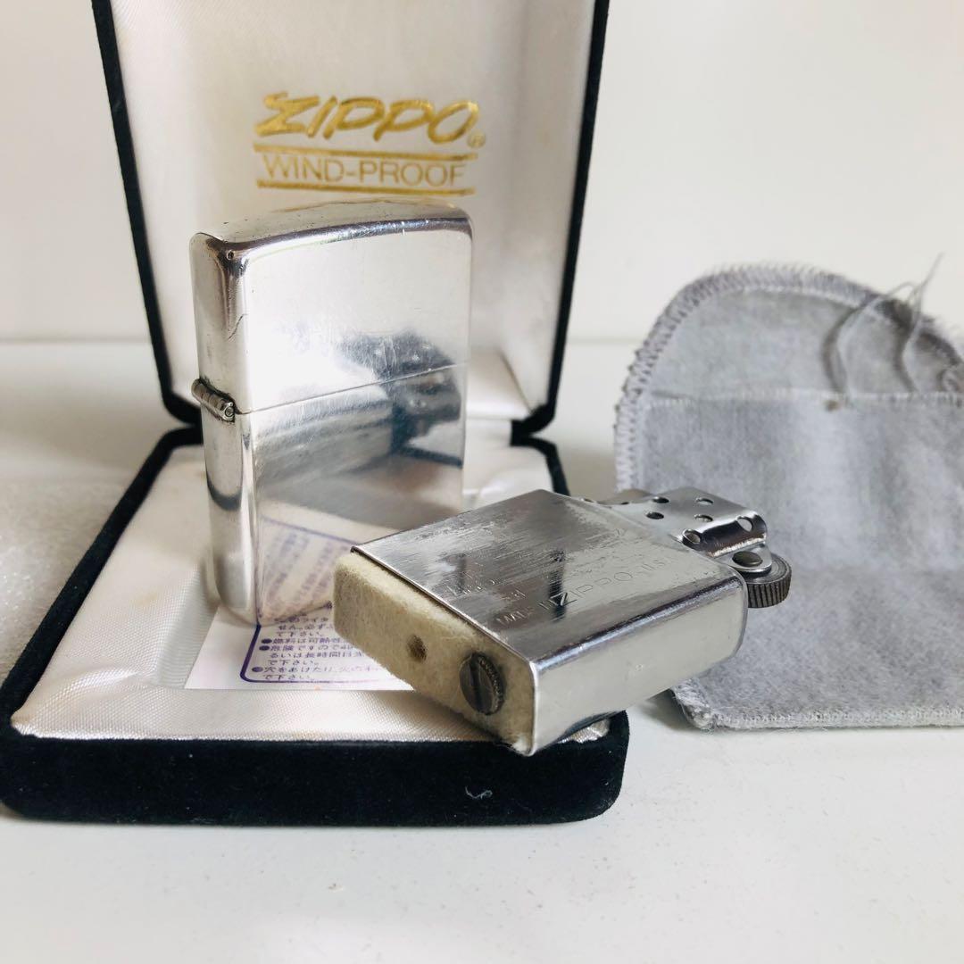 希少使用品スターリングシルバーZIPPOイタリックロゴ1980年代ZIPPO