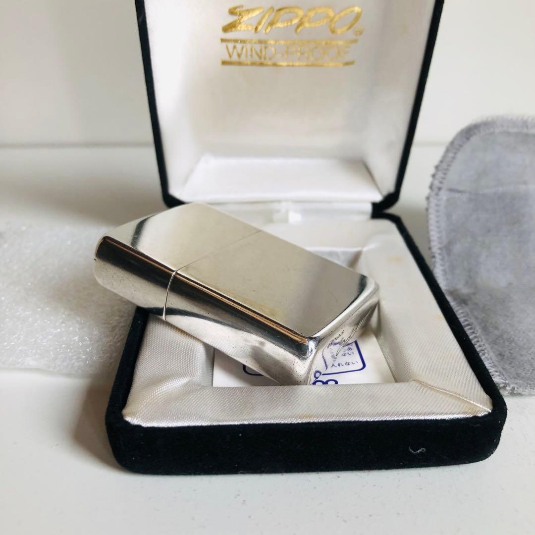 希少使用品スターリングシルバーZIPPOイタリックロゴ1980年代ZIPPO