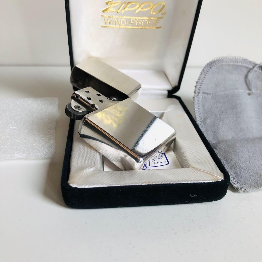 希少使用品スターリングシルバーZIPPOイタリックロゴ1980年代ZIPPO