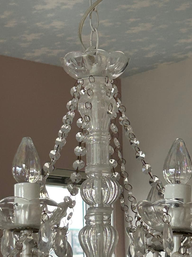 ◆プリンセスシャンデリア　《8灯》アンティーク ホワイト 姫系