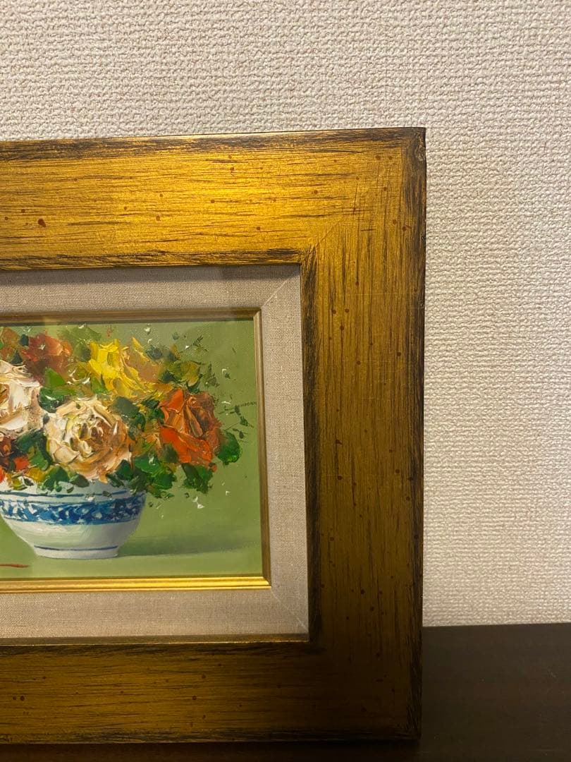 大幅値下げ❗️堀哲夫　バラ　油絵　額