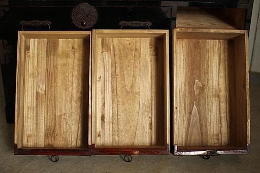 綺麗な丸金具庄内箪笥 抽斗6杯 タンス 収納 古家具 古民家 時代