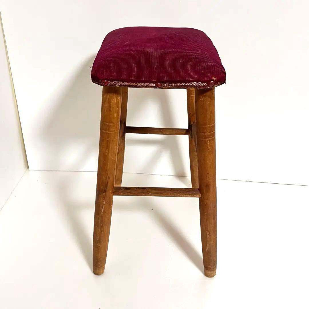 【大人気・ビンテージ】ミシン専用 スツール ベルベット 昭和レトロ