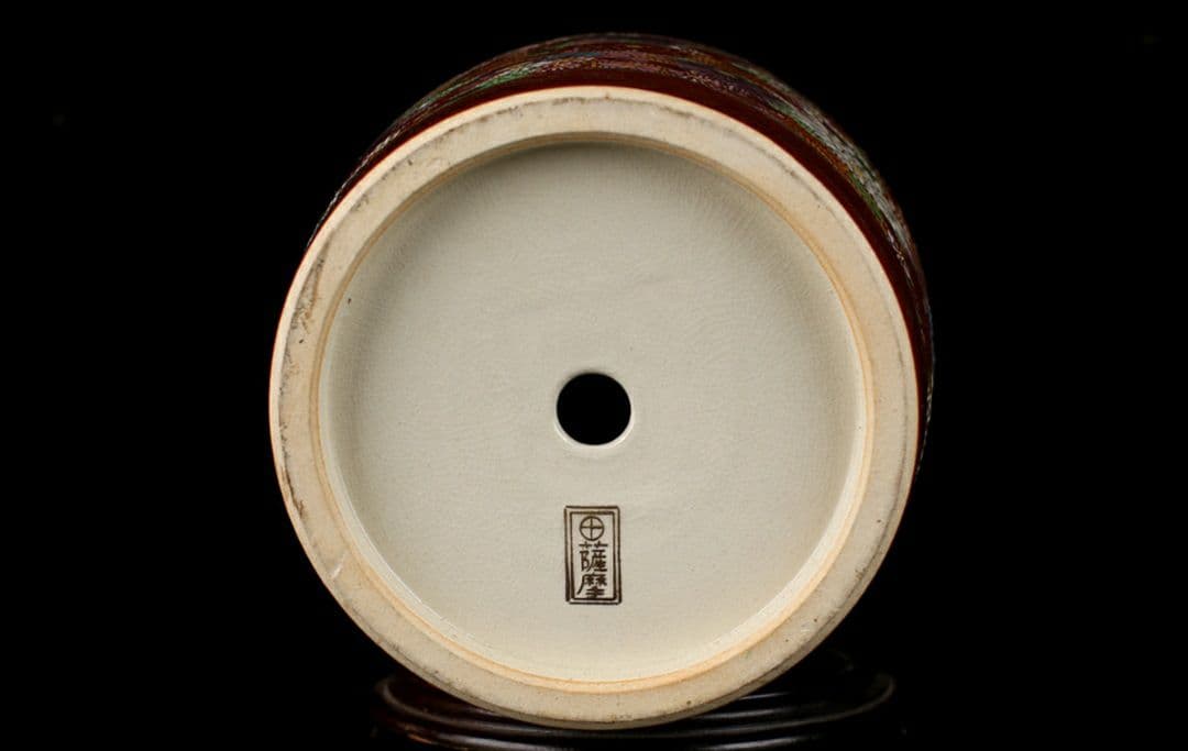 薩摩焼き 色絵金彩 丸十 大花瓶 高33cm - メルカリ