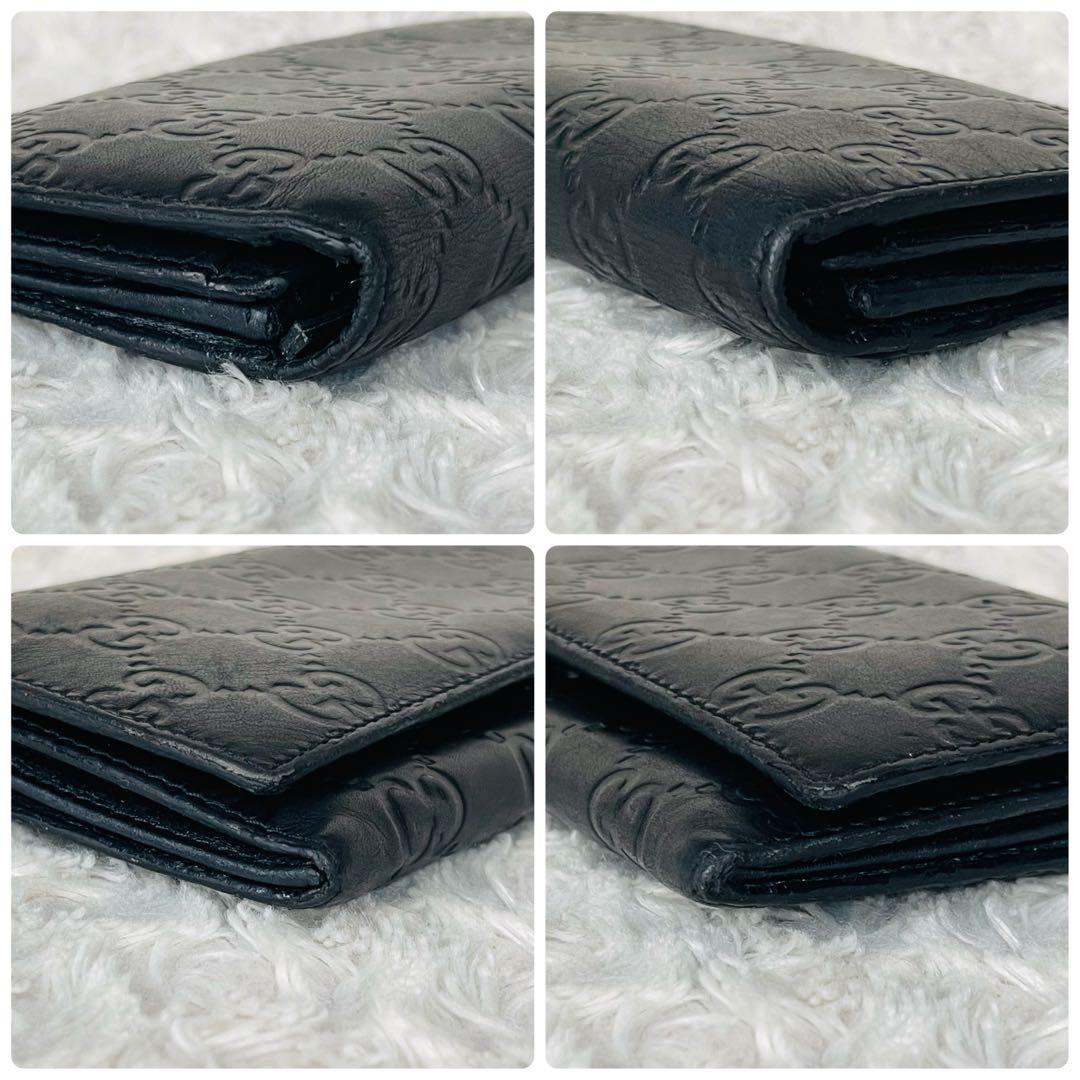 GUCCI グッチ シマ 二つ折り長財布 ブラック GG柄 ホック式 - メルカリ
