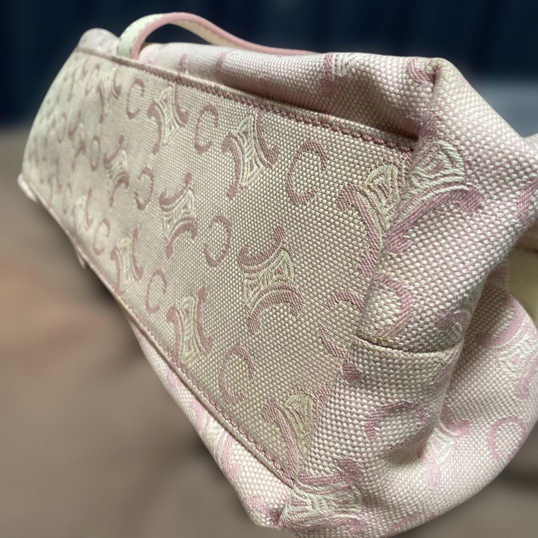 ファー付きピンクハンドバッグ