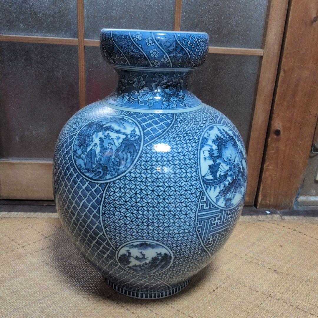 送料込みセール！平安三楽　壺　清水焼　藍