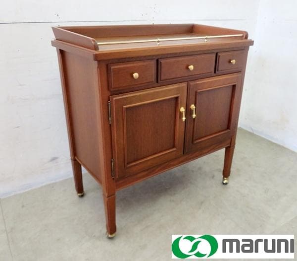 美品□マルニ木工□地中海□ビュッフェワゴン/キャビネット□ソロモン