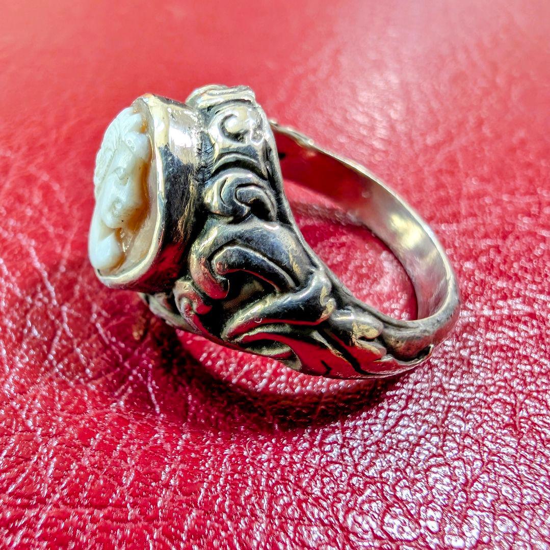 【希少】定価3万★LUST原宿 カメオ シルバーリング 22号 14g 925