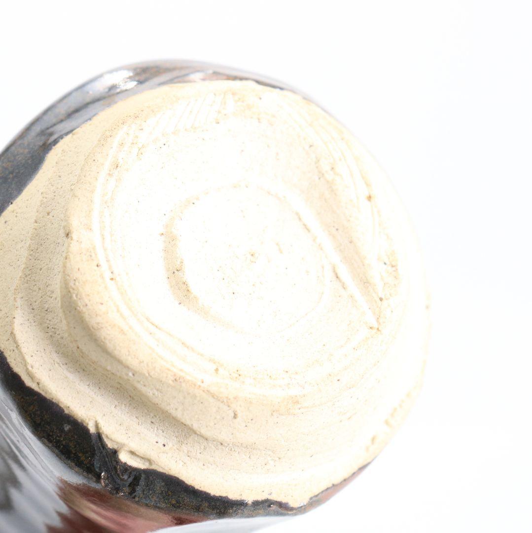 忍冬庵 佐藤和子作 織部焼 肩衝茶入 仕覆付 茶道具 共箱