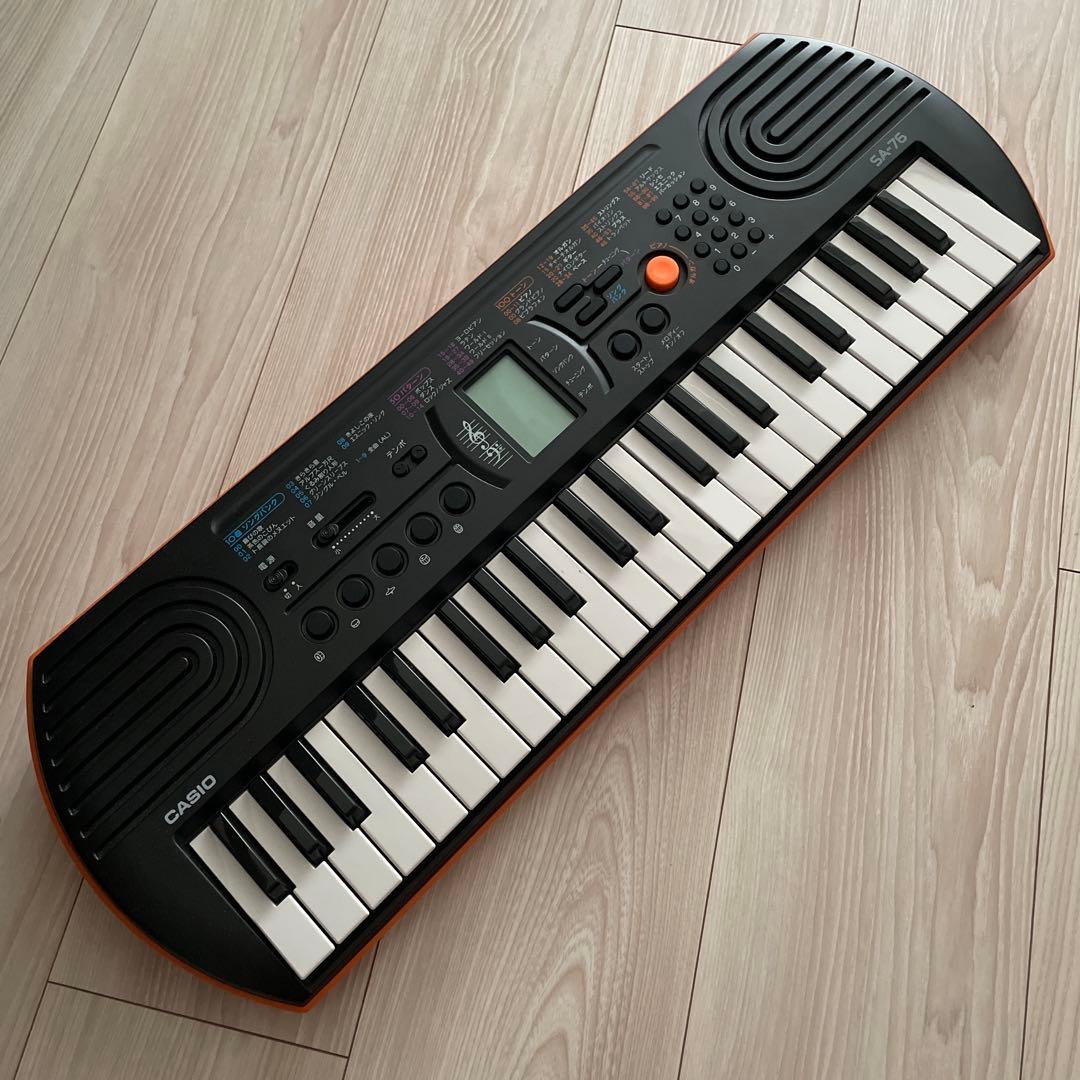 中古品】キーボード 電子ピアノ カシオ 44鍵盤 黒xオレンジSA-76説明書