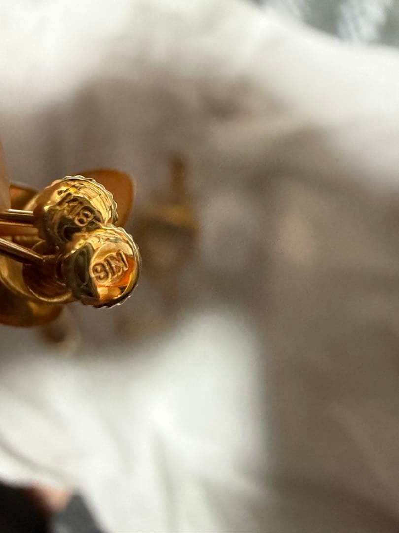 リング　K18 750 刻印　ホールマーク　レディース　ダイヤ　パール