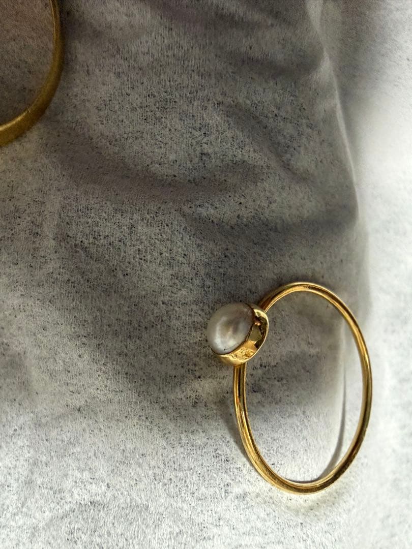 リング　K18 750 刻印　ホールマーク　レディース　ダイヤ　パール