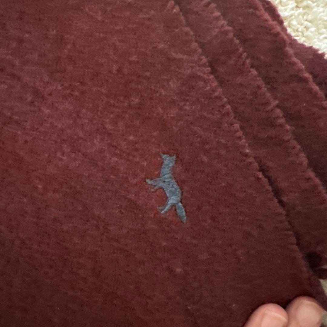 MAISON KITSUNÉ バーガンディ マフラー