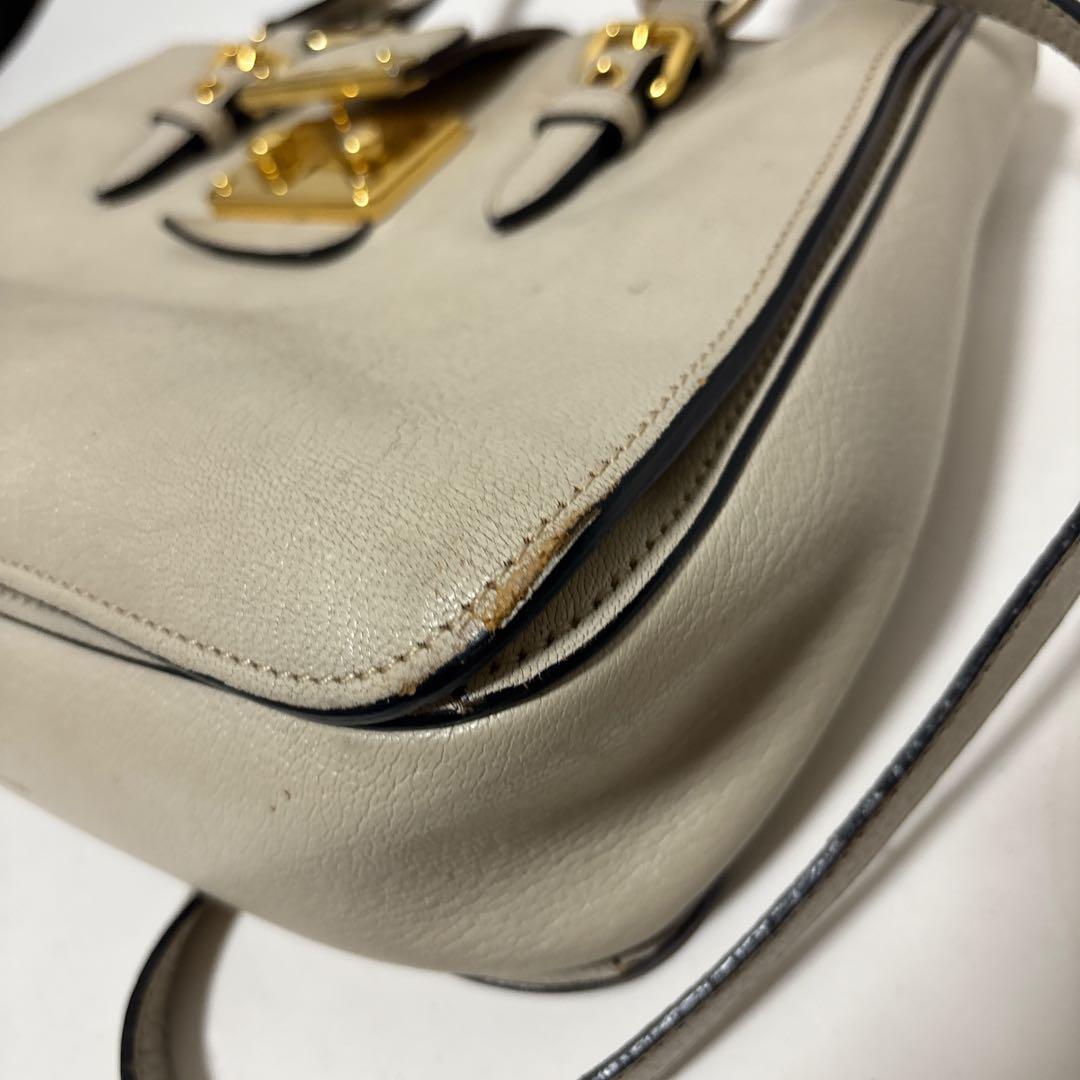 miumiu ミュウミュウ ハンドバッグ マドラス レザー ベージュライトグレー