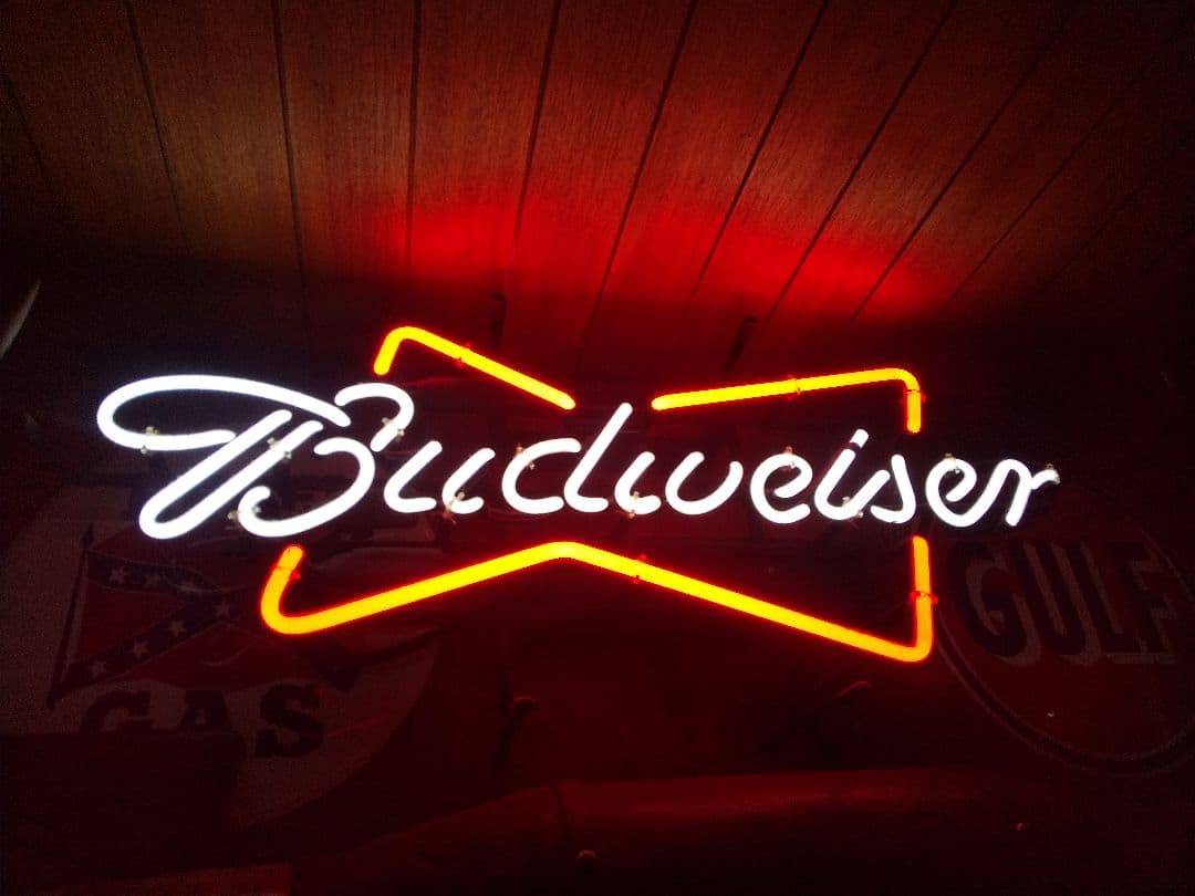 バドワイザーアメリカン雑貨レトロ、アンティークネオンサイン ネオン管