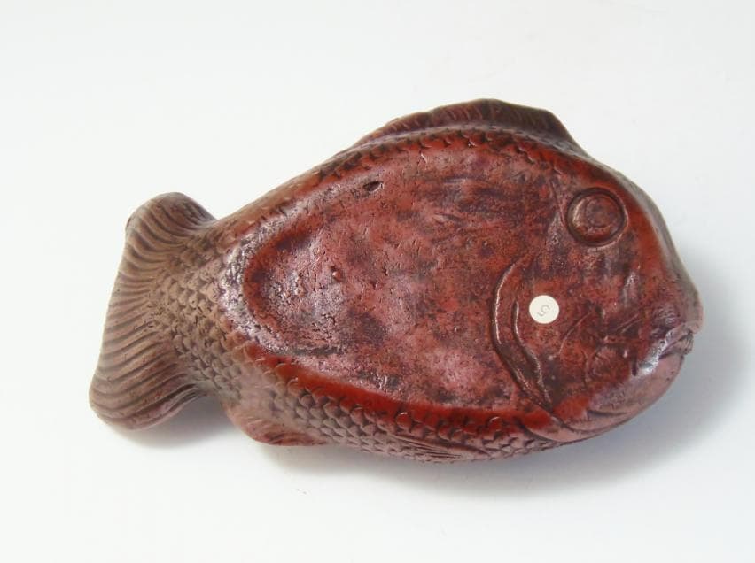 鯛 香炉 置物 古備前 骨董 備前焼 約20cm レア古備前・レア備前焼 骨董品