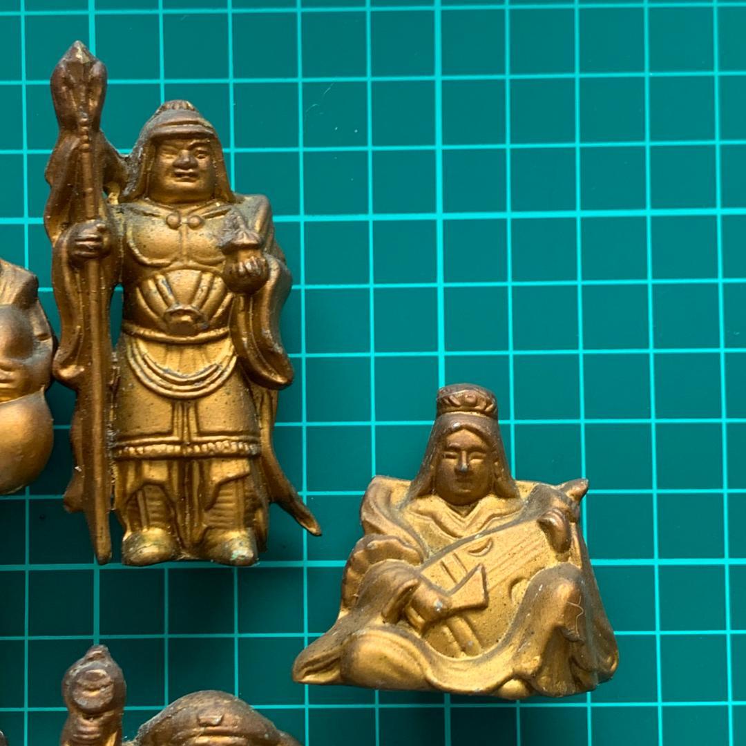 七福神 真鍮 7体セット！あわせて880グラム！かなりずっしりとしてい