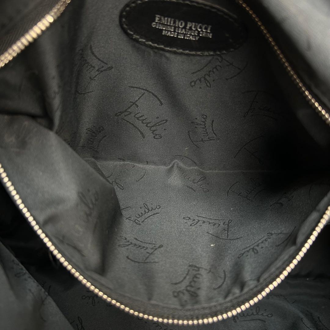 良品　エミリオプッチ　ショルダーバッグ　フラップ　花柄　青　紫　A4　斜め掛け