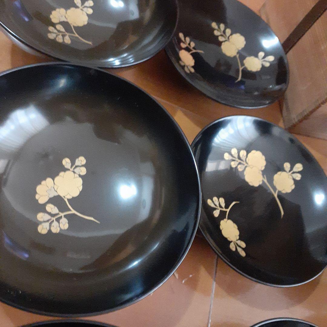 蒔絵付　吸物椀　5個セット　木箱付き