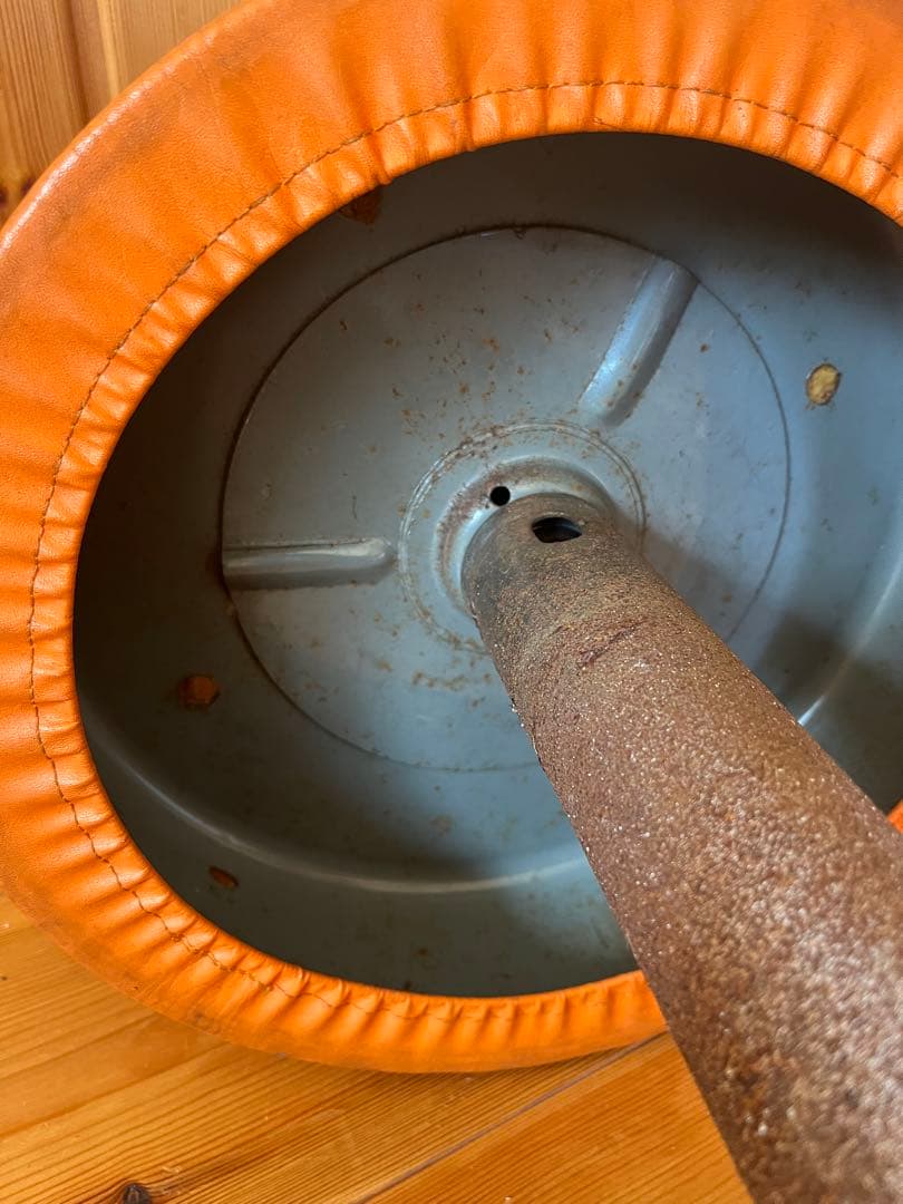 【アンティーク】回転式　丸椅子 スツール シャビー 昭和レトロ