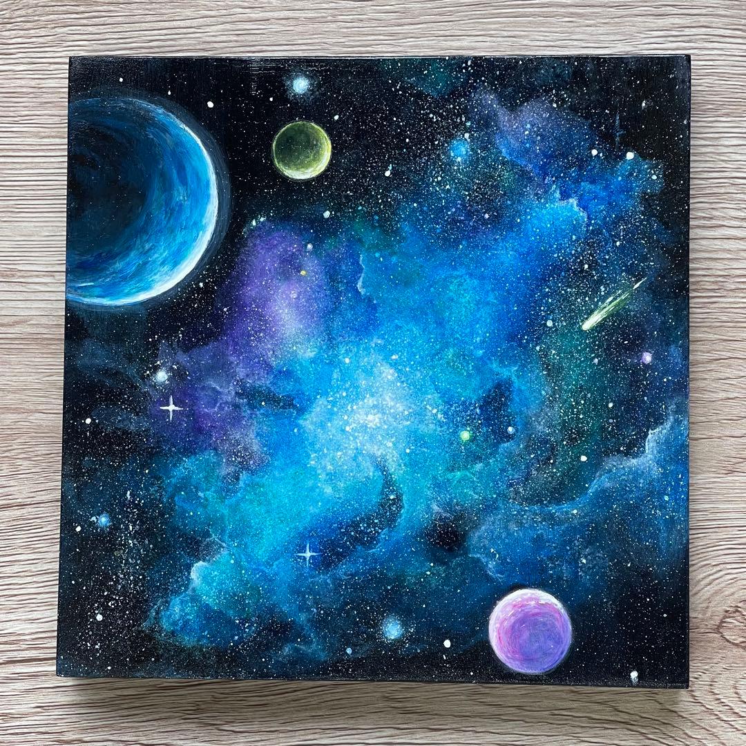 宇宙アート 銀河 アクリル画 - メルカリ
