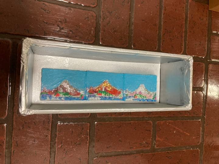 幻想絵画、空飛ぶ画家糸川裕志の富士山曼荼羅図の箱絵、油絵、 空飛ぶ画家の富士山曼荼羅の幻想絵画 幻想絵画、空飛ぶ画家糸川裕志の