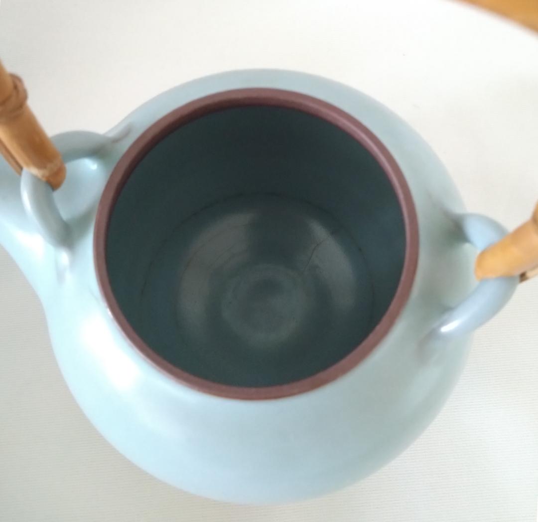 鈴木三成作　急須 猪口3点 青磁 青瓷 作家物