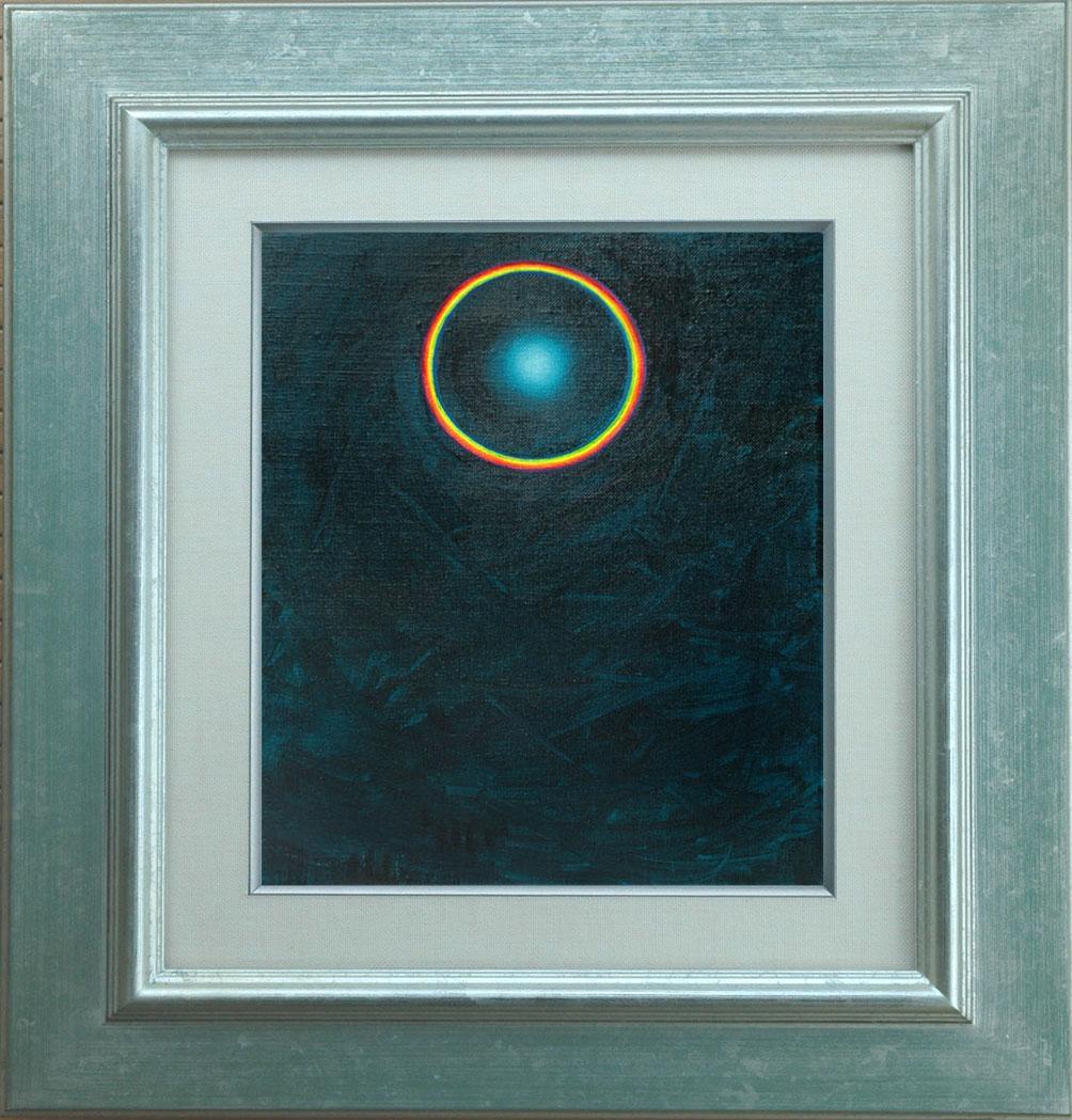 油絵 菅家令子 絵 絵画インテリア額付(銀) F3-GB62023 風景祈り希望