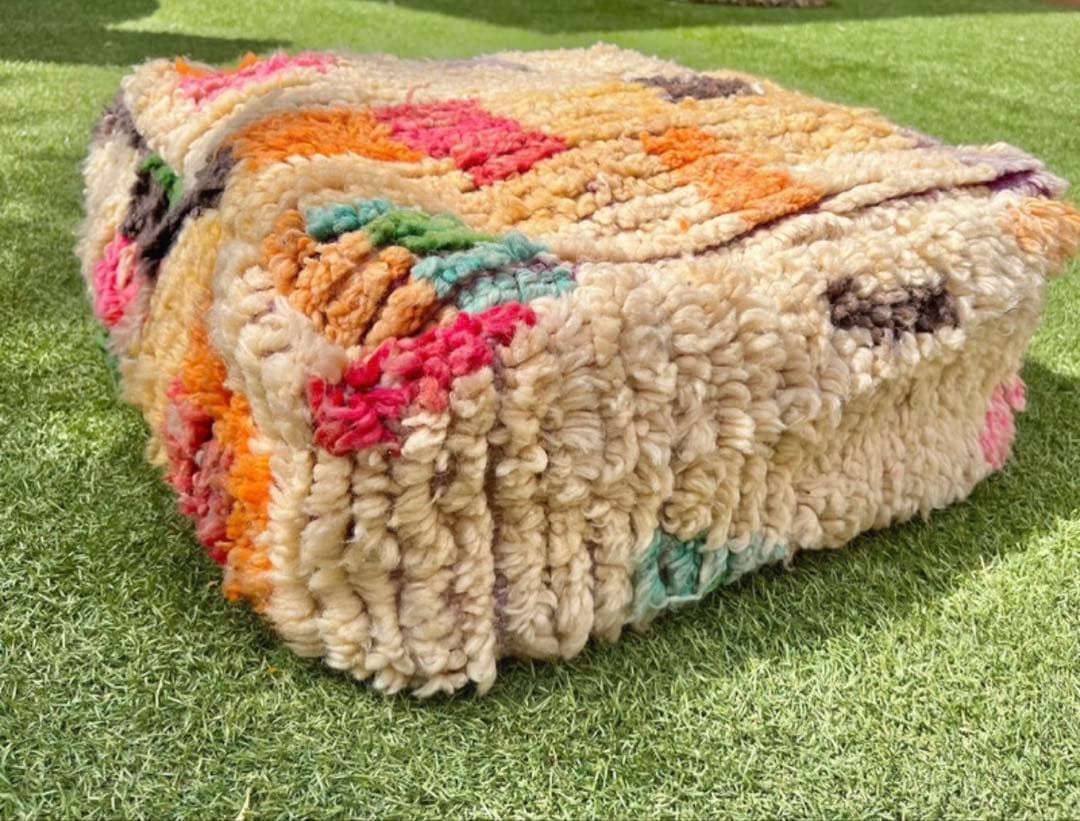 モロッコ　プフ　pouf アジラル　オットマン クッション　ラグ　144