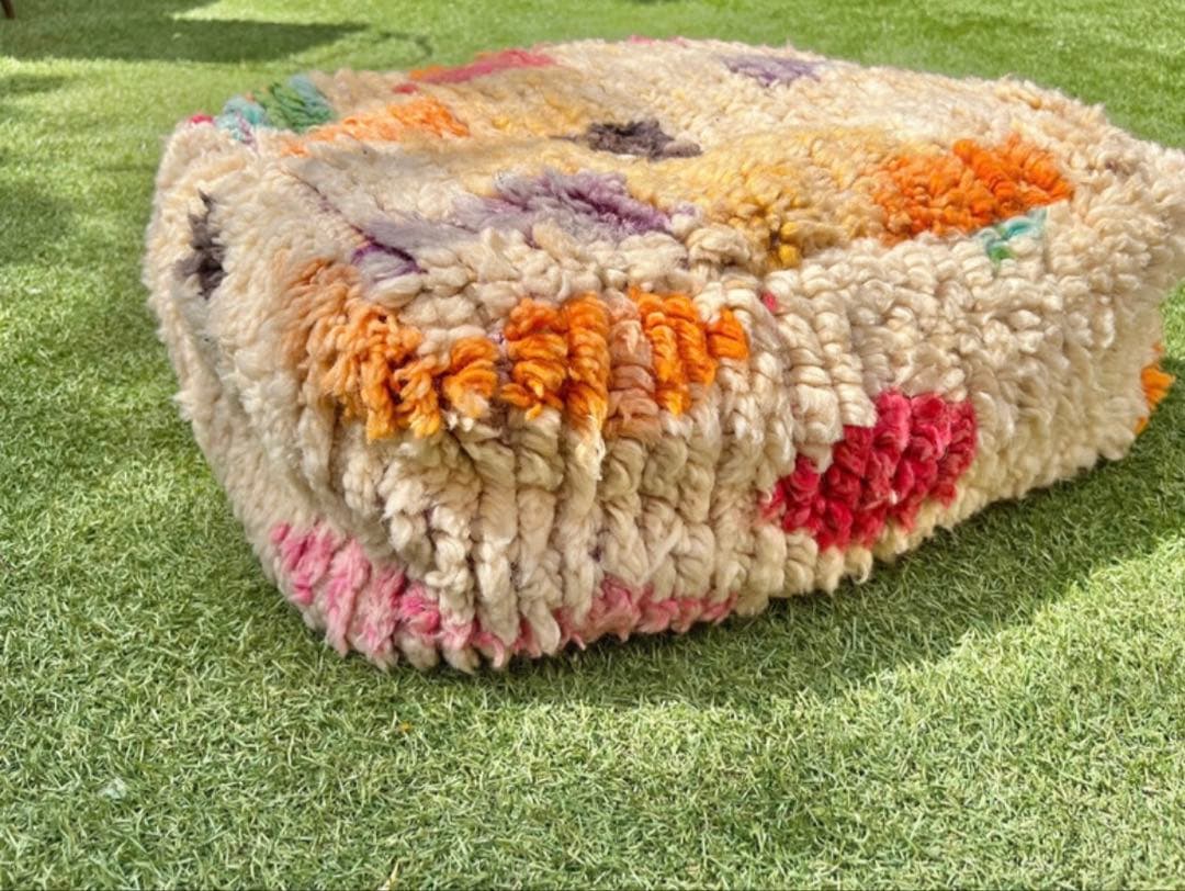 モロッコ　プフ　pouf アジラル　オットマン クッション　ラグ　144